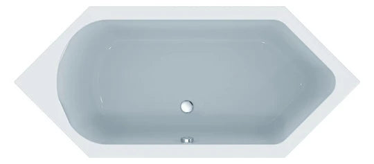 Acryl-Einbau-Badewanne weiß 205x90x46,5cm Sanibel Sechseckig