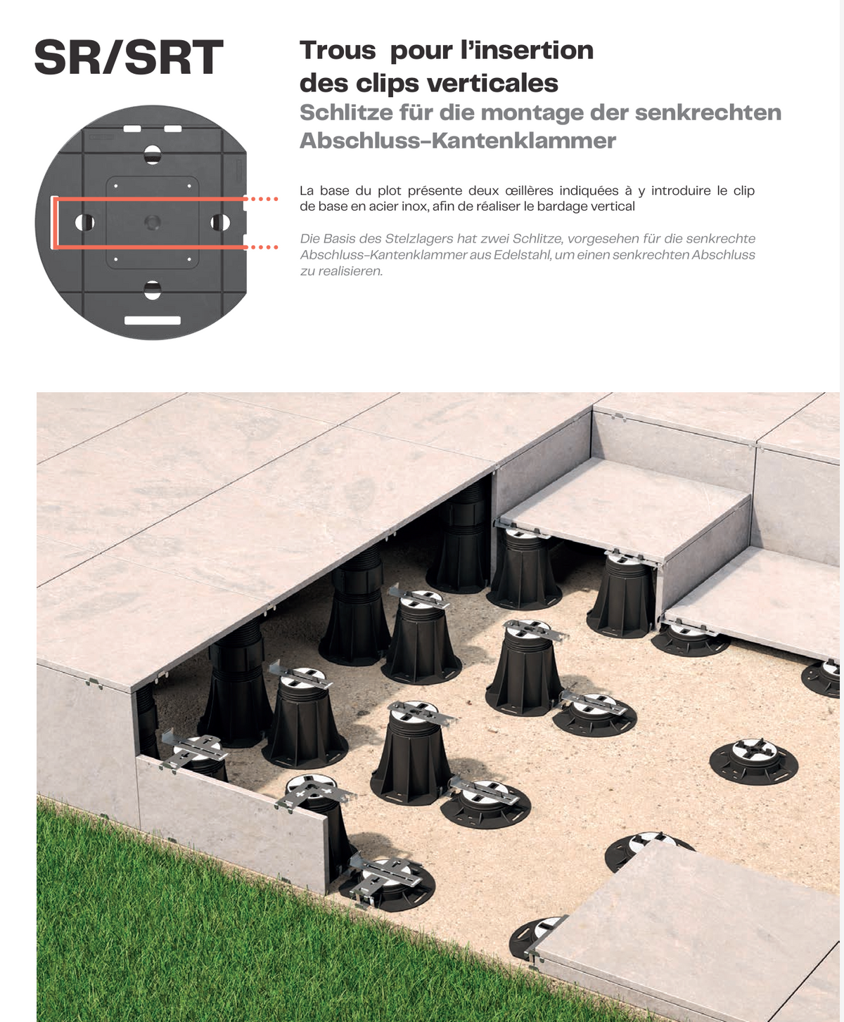 Stelzlager für Terrassen und Balkone Höhenverstellbar und selbstnivellierend - Pedestal Prime Eterno Ivica