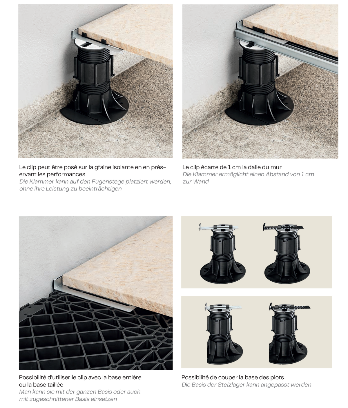 Stelzlager für Terrassen und Balkone Höhenverstellbar und selbstnivellierend - Pedestal Prime Eterno Ivica