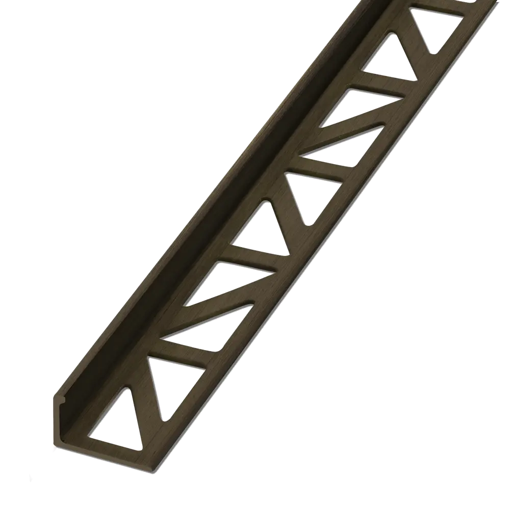 End rail 4-sided, shiny stainless steel 3m - square profile 