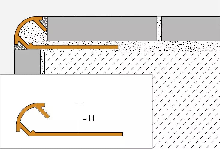 Schlüter-Rondec-A Profile - Gerundetes Abschlussprofil aus eloxiertem Aluminium