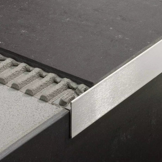 Angle end profile, shiny stainless steel 3m 
