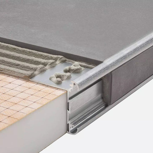 Angle end profile, shiny stainless steel 3m 