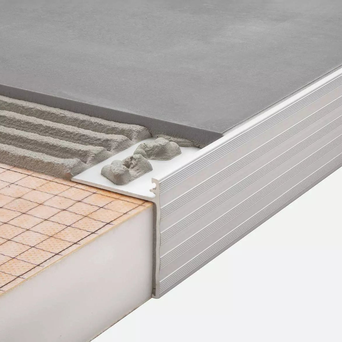 Angle end profile, shiny stainless steel 3m 