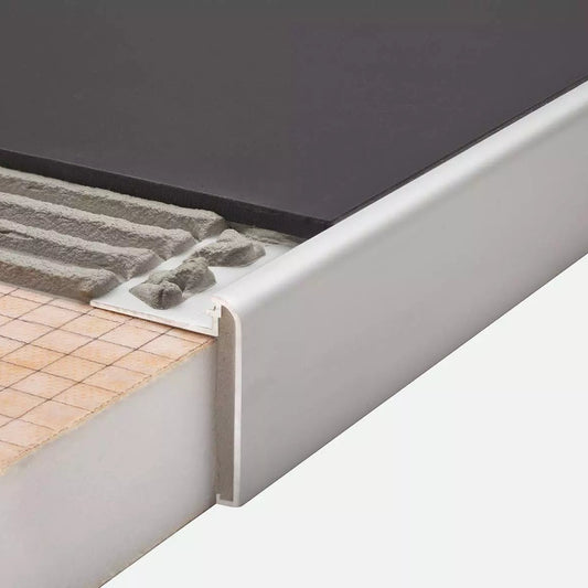 Angle end profile, shiny stainless steel 3m 