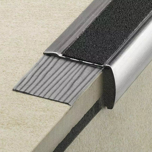 Angle end profile, shiny stainless steel 3m 