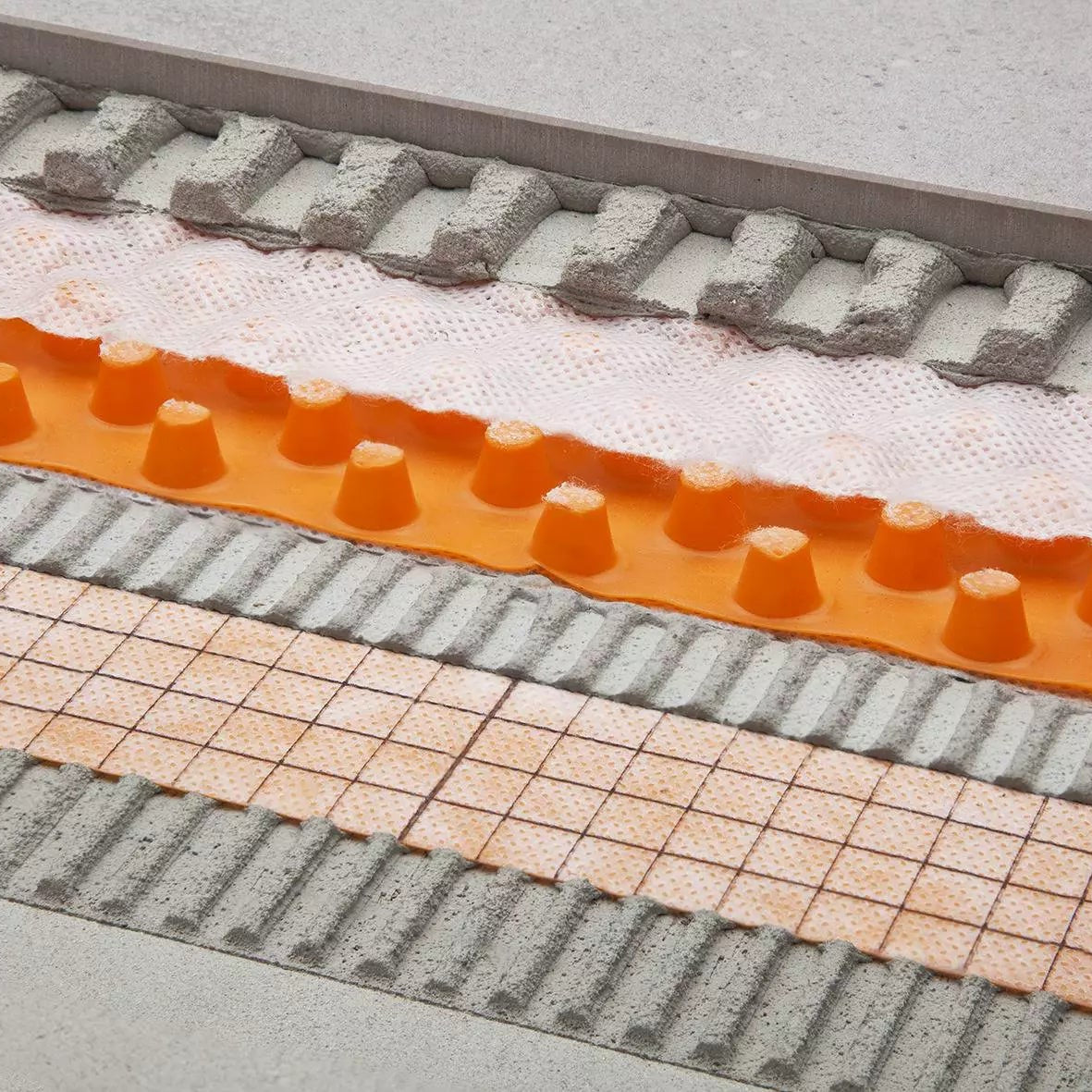 Schlüter-Ditra-DRAIN 8 - Eine formstabile Polyethylenfolie mit einer einseitig ausgeformten speziellen Noppenstruktur