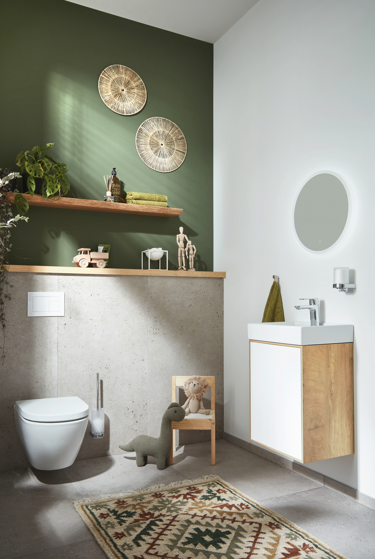 Scalido Gäste-WC Waschtisch-Unterschrank kompakt 41x56x32
