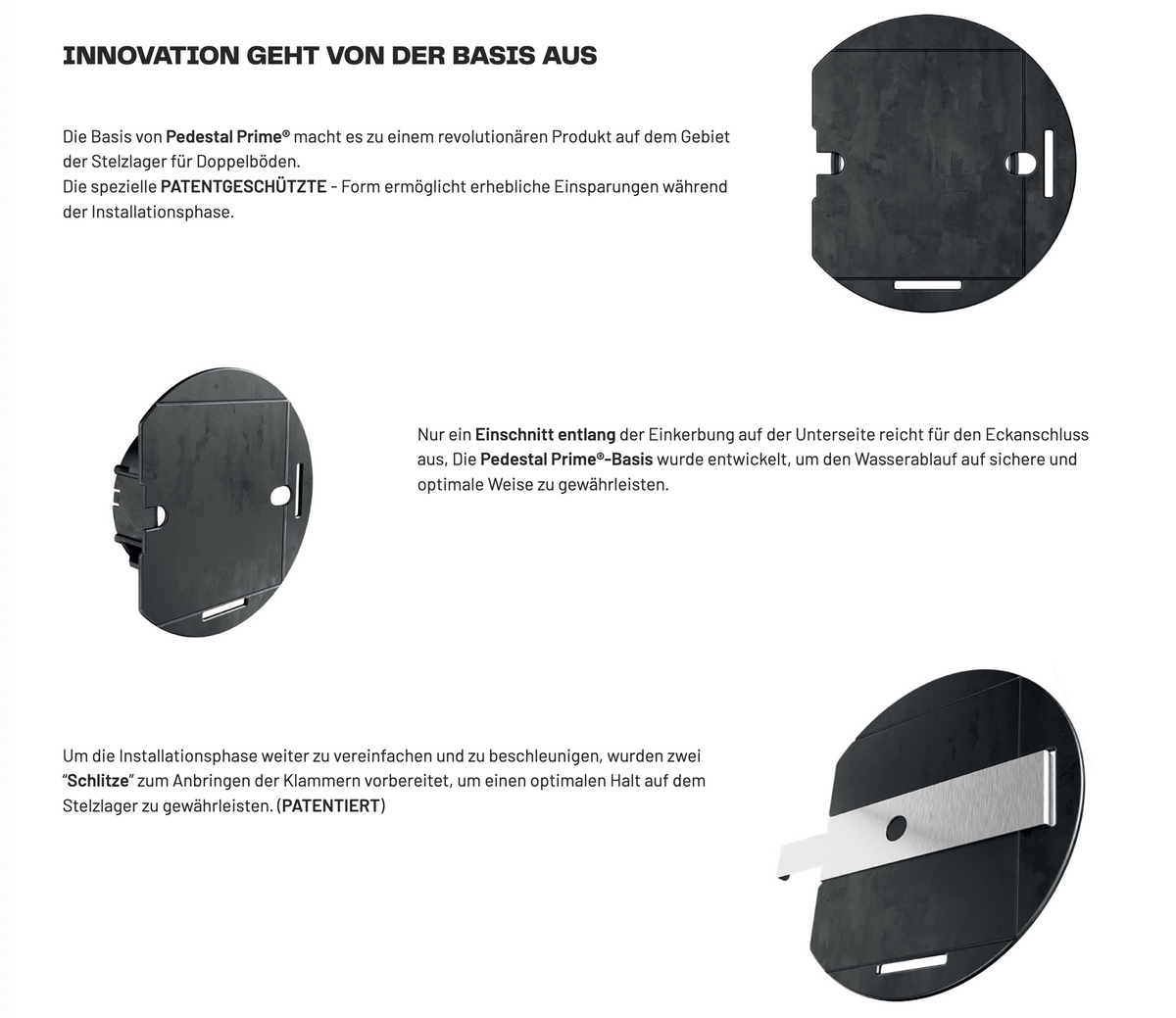 Stelzlager für Terrassen und Balkone Höhenverstellbar und selbstnivellierend - Pedestal Prime Eterno Ivica