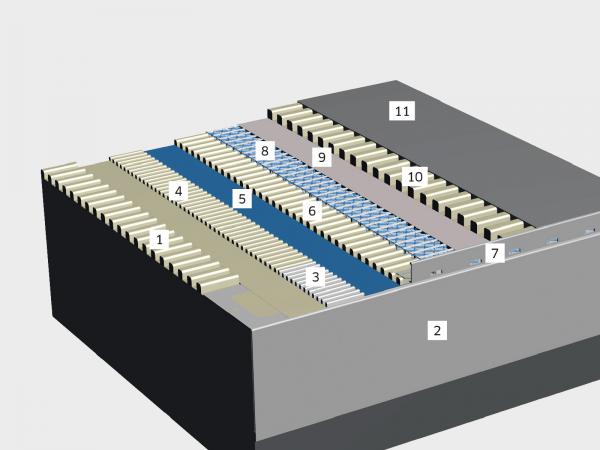 End rail 4-sided, shiny stainless steel 3m - square profile 