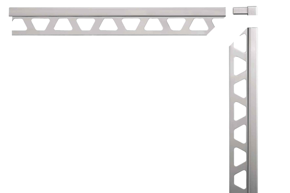 Angle end profile, shiny stainless steel 3m 