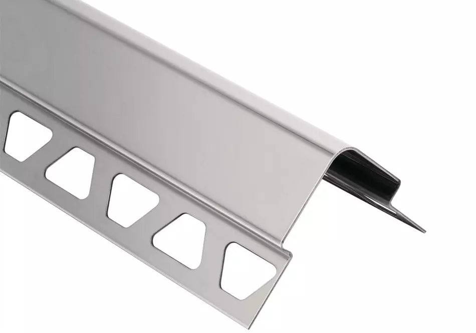 Angle end profile, shiny stainless steel 3m 