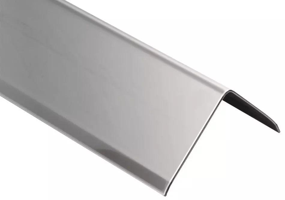 Angle end profile, shiny stainless steel 3m 