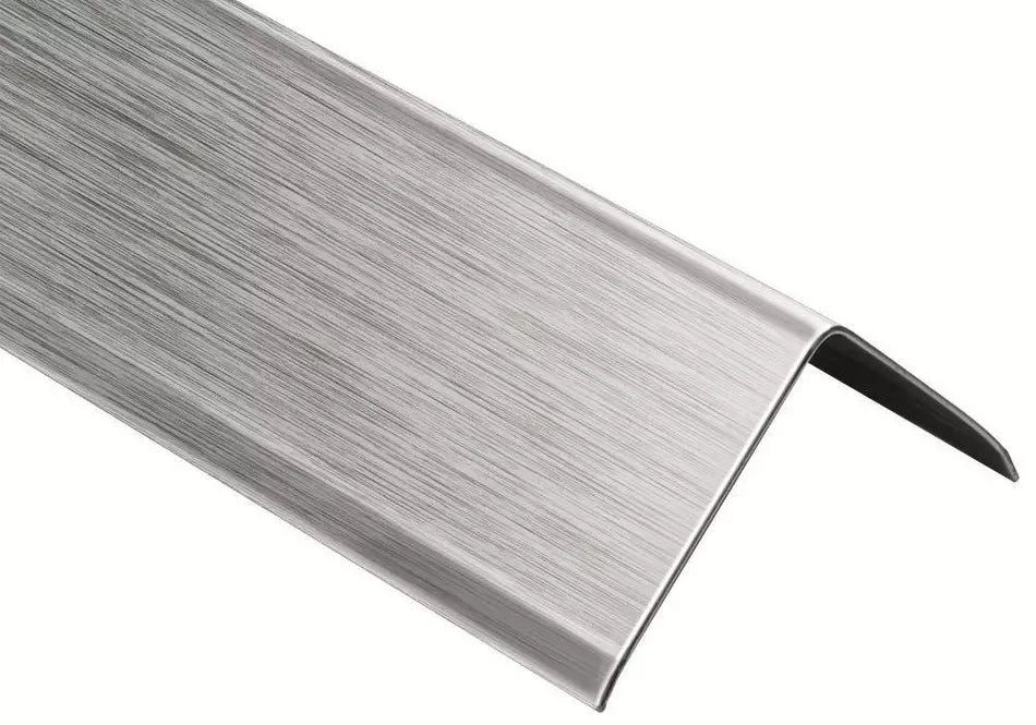 Angle end profile, shiny stainless steel 3m 