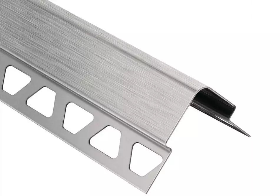 Angle end profile, shiny stainless steel 3m 