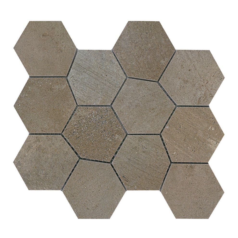 Mosaik Fliesen - Esagona marrone Netz 25,9x22,4cm