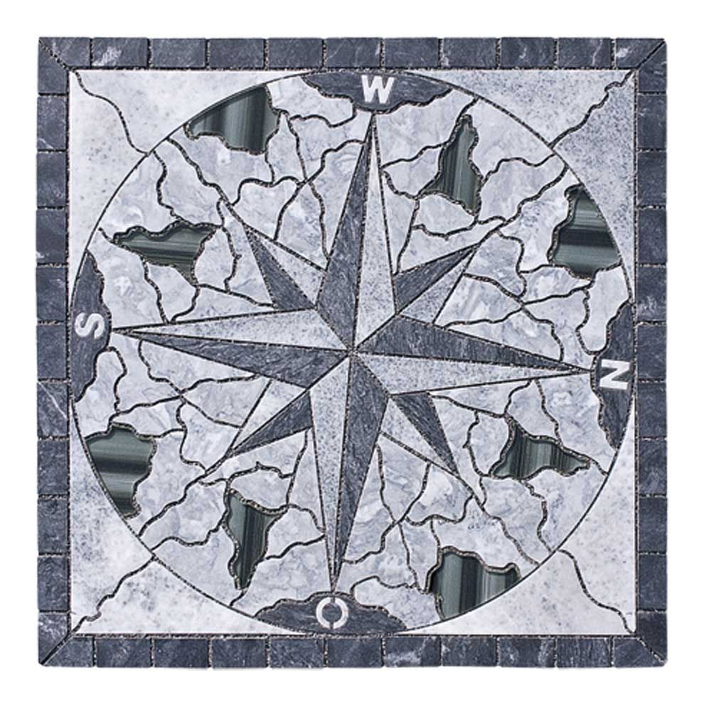 Rosone Fliesen - Isola nero Drehbar 66x66cm