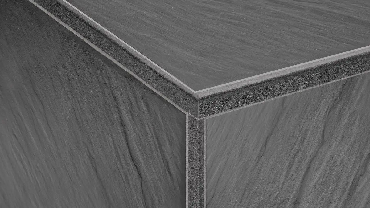 Angle end profile, shiny stainless steel 3m 
