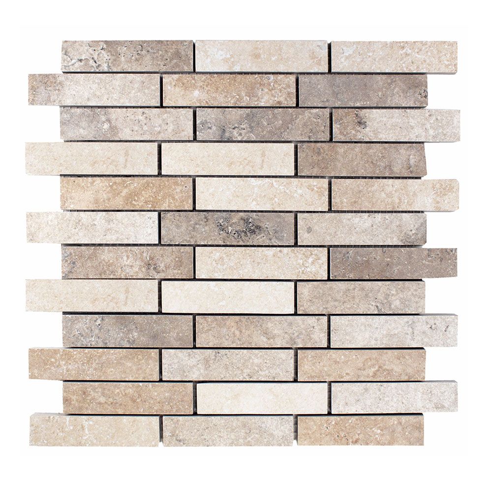 Mosaik Fliesen - Muro Travertino chiaro/noce Netz 30x30cm