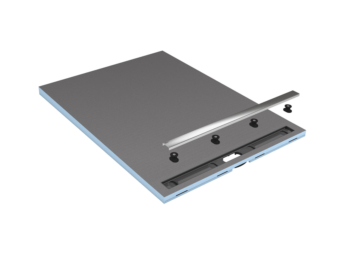 Wedi - Neo Duschelement komplett - Riolito quadratisch, Ablauf dezentral, Wandnah