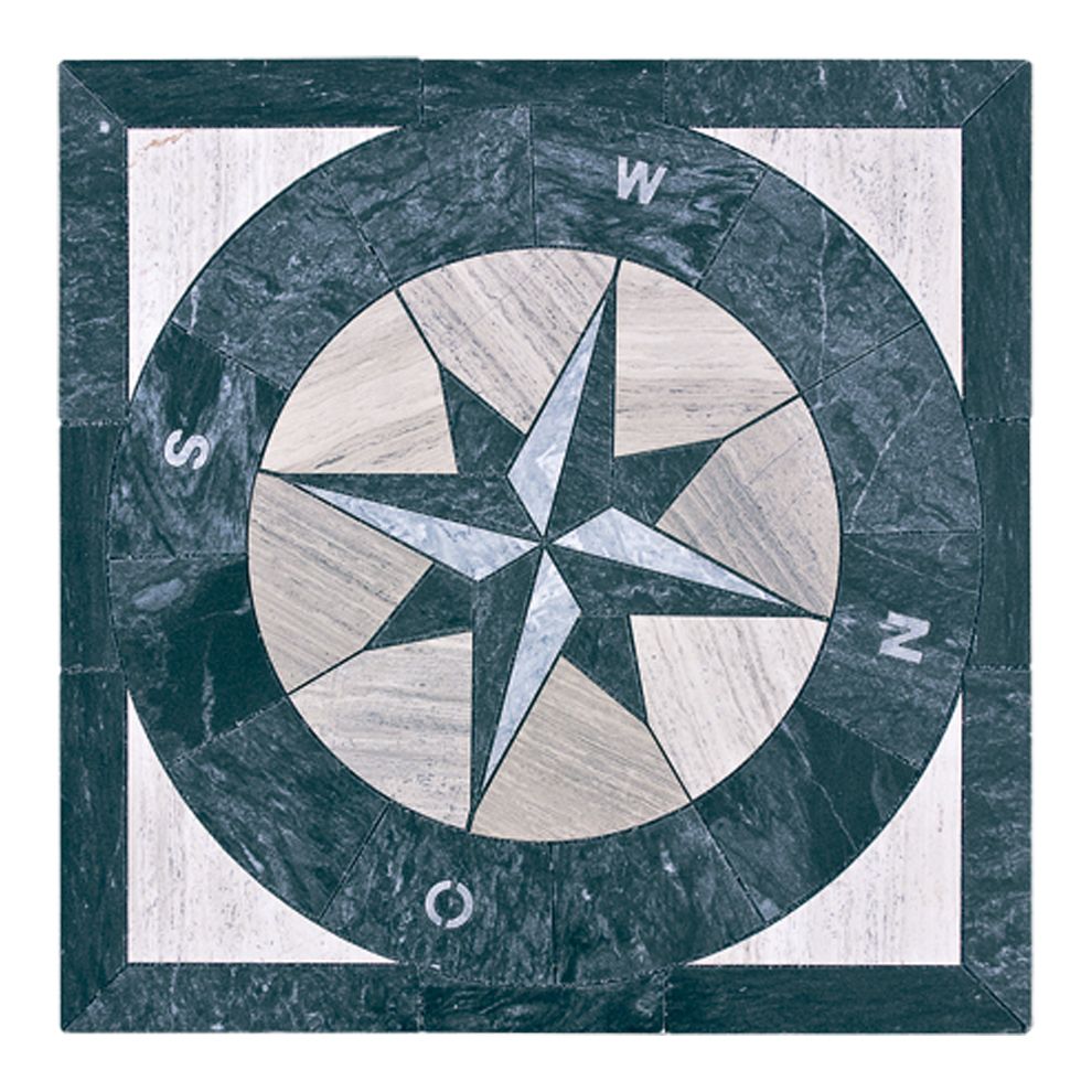 Rosone Fliesen - Rosa dei Venti nero 67x67cm