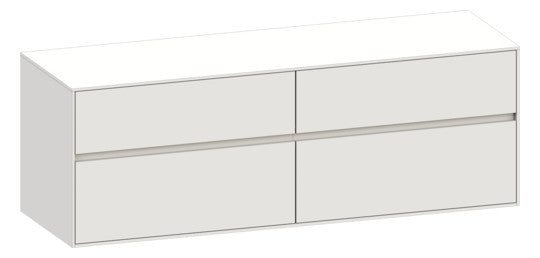 Scalido Doppel-Waschtischkonsole mit 4 Auszügen - 162x56x51cm