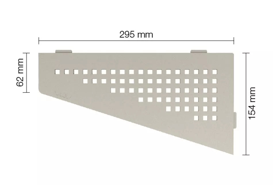 Schlüter-SHELF-E-S3 - viereckige Ablagen für den Eckeinbau direkt in die Fugen