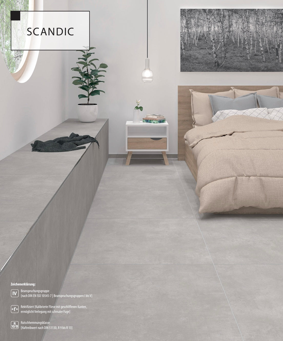 Feinsteinzeug Scandic - Interbau Deutschland - Format 60X60cm -  5 Farben