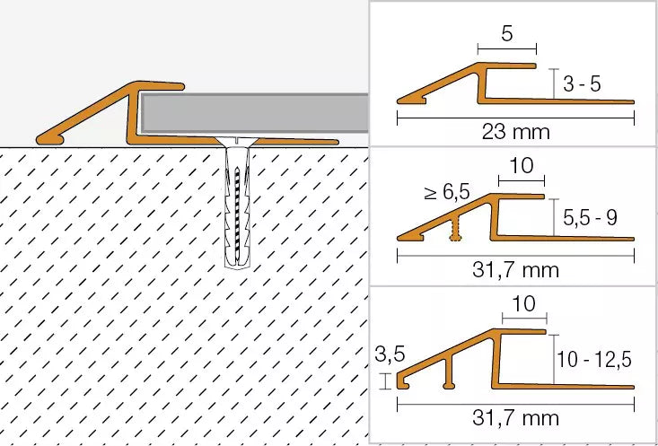 Angle end profile, shiny stainless steel 3m 