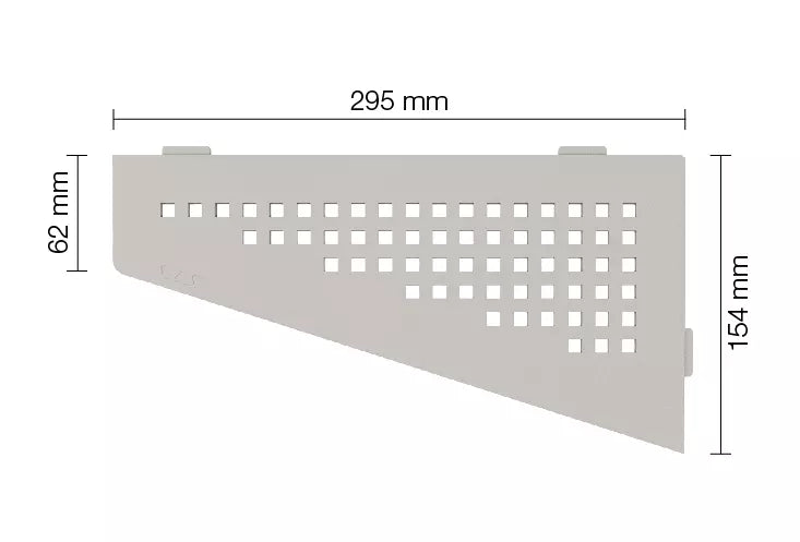 Schlüter-SHELF-E-S3 - viereckige Ablagen für den Eckeinbau direkt in die Fugen