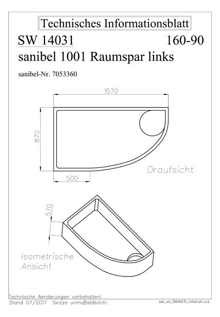 Wannenträger für 1001 Acryl-Badewannen 160x90x60cm - Raumsparbadewanne rechts