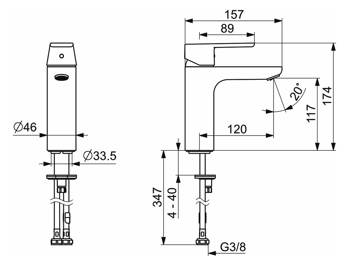 Waschtischarmatur D2 M mit integriertem Temperaturbegrenzer - Scalido