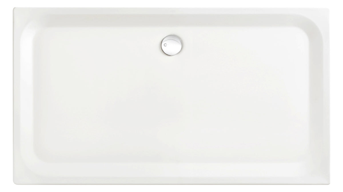 Stahl-Duschwannen weiß 160x90x35cm - Scalido