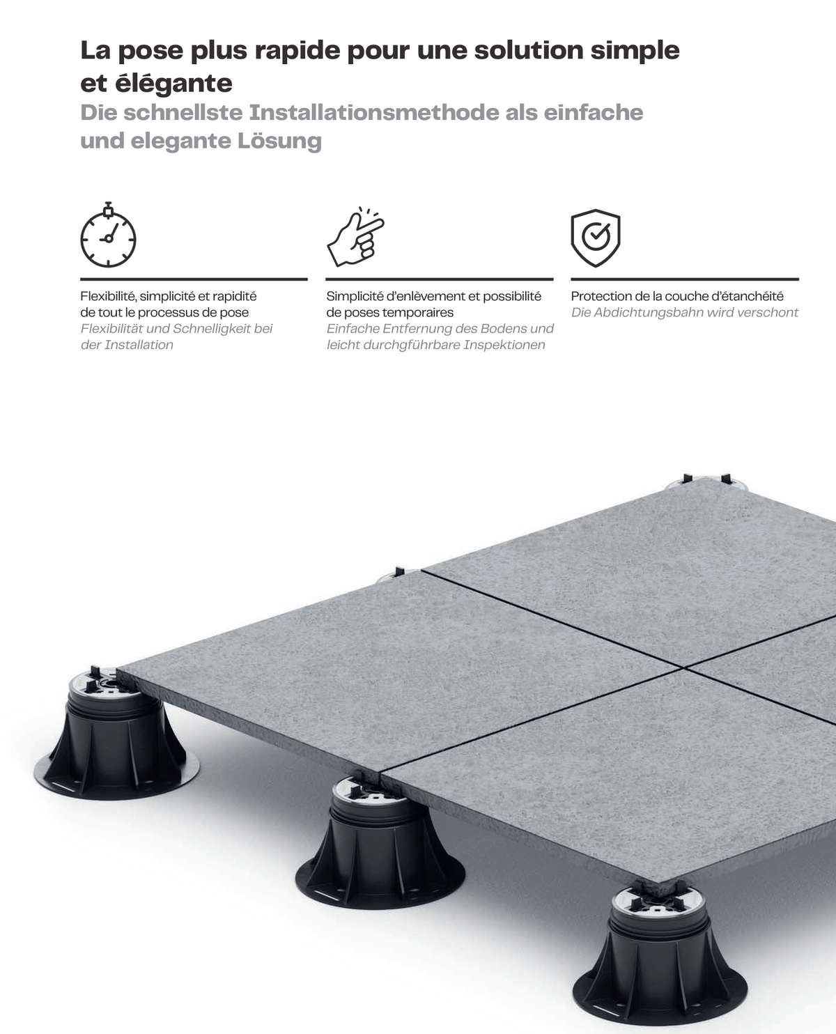 Zubehör für Montage von Platten, WPC und Holz auf Aluminium-Balken -Eterno