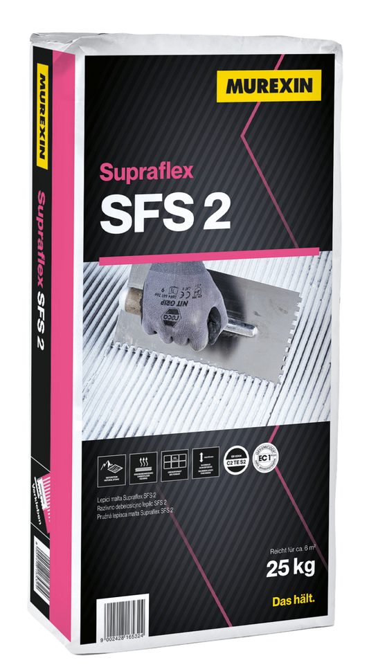 S2 Kleber Murexin Supraflex SFS 2 für erhöhten Anforderungen 25 Kg - Verklebung von Terrassenplatten