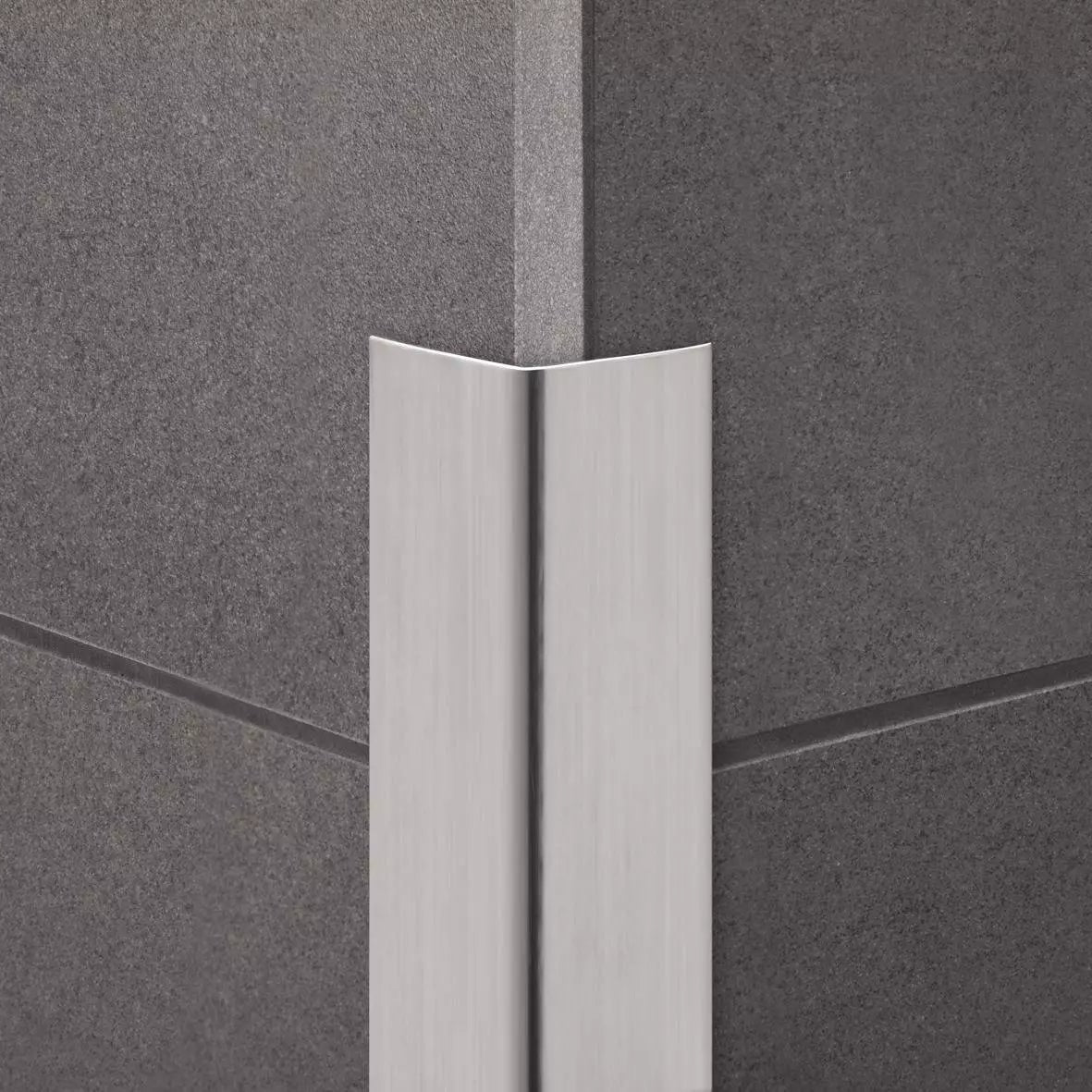 Angle end profile, shiny stainless steel 3m 