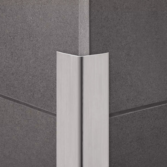 Angle end profile, shiny stainless steel 3m 
