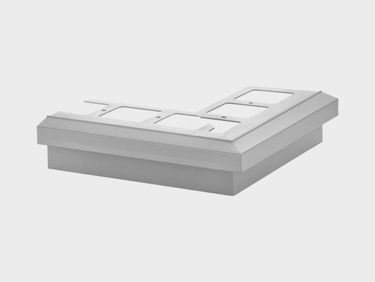 End rail 4-sided, shiny stainless steel 3m - square profile 