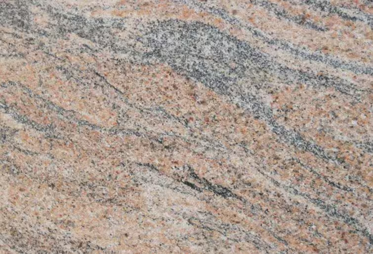 Juparana India - lebendiger Naturstein mit sanften Wellen aus Beige-, Braun- und Grautönen