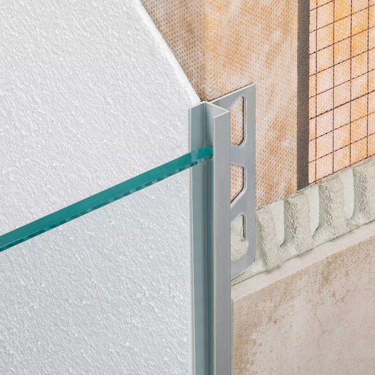 Deco-SGC - Schlüter U-Aufnahmeprofil für Glas an Ecke mit Putzwand in der Dusche Länge=2.5m