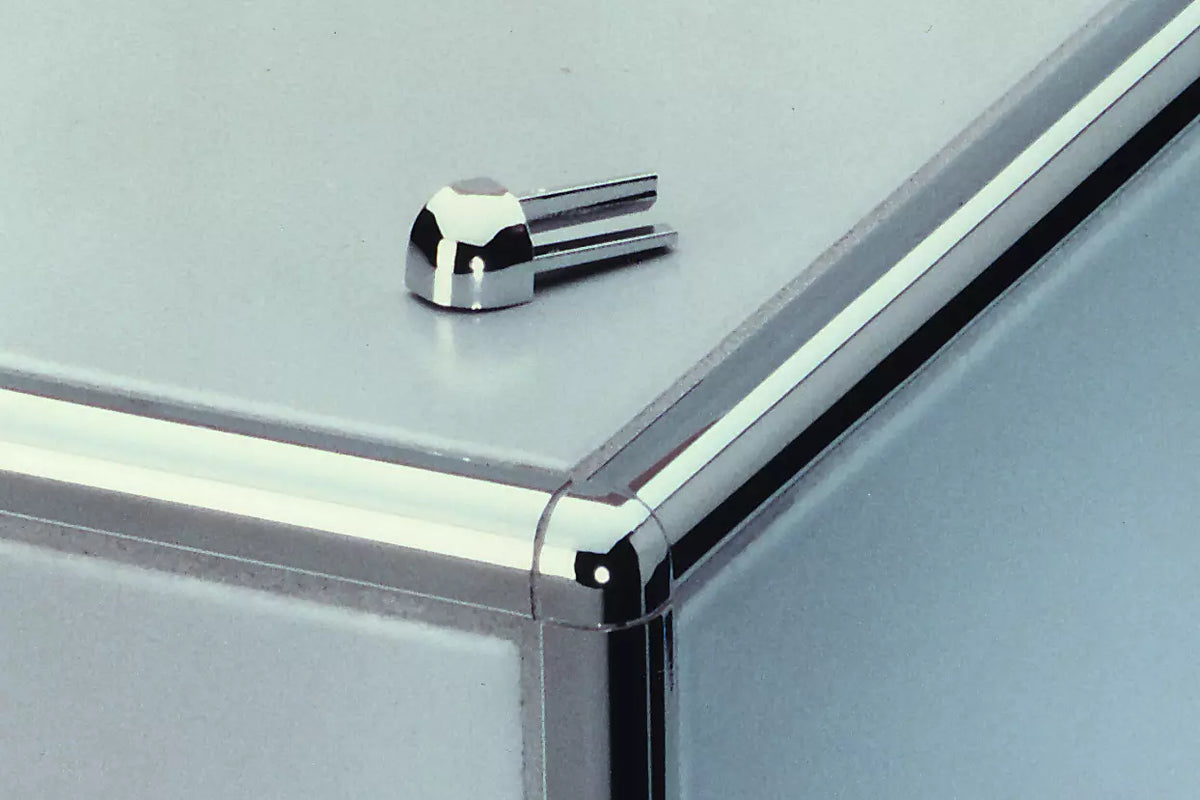 Angle end profile, shiny stainless steel 3m 