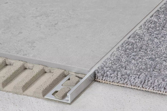Angle end profile, shiny stainless steel 3m 