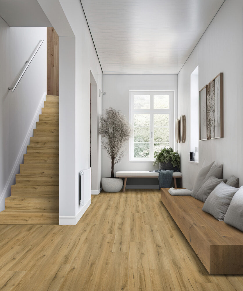 Vinyl Tilo Oak Safari with click system and impact sound insulation