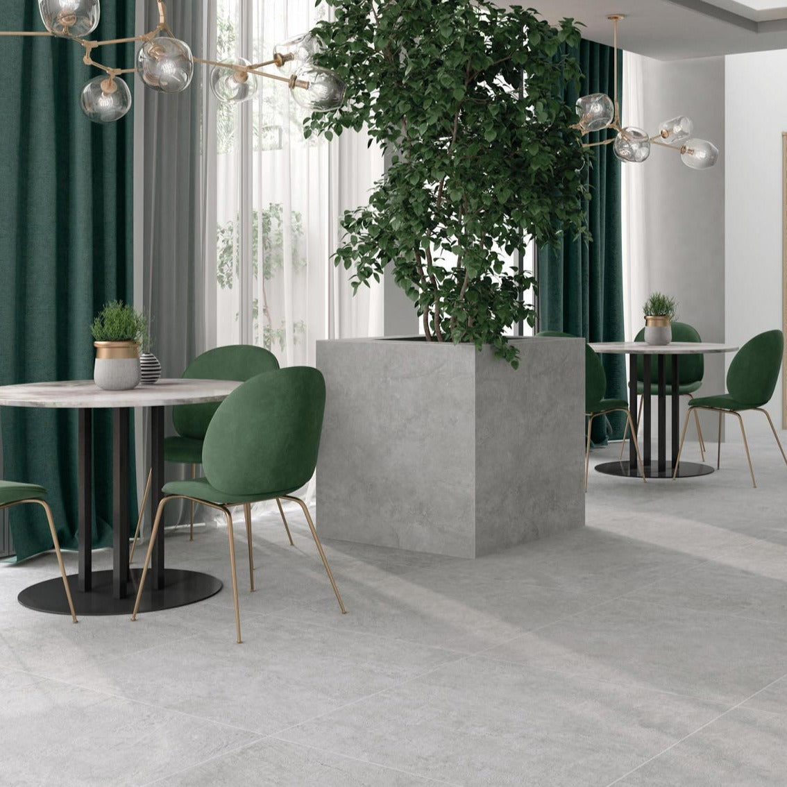 Terrace tiles Devon silver Tau Ceramica 61X61X2 cm cement look