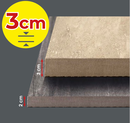 Novabell Feinsteinzeug Terrassenplatten 3 cm Stärke - Verlegen Sie direkt auf Splitt oder Teilverbunden